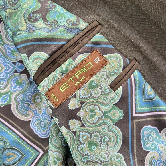 Etro navy blue blazer wool‎ silk blend - Picture 9 of 12